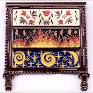 ACOTAR Feyre’s Dresser Enamel Pin with Floral and Celestial Designs